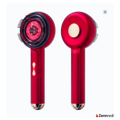 Scalp Therapy Comb with red LED lights, dual views, for scalp massage and stronger hair growth
