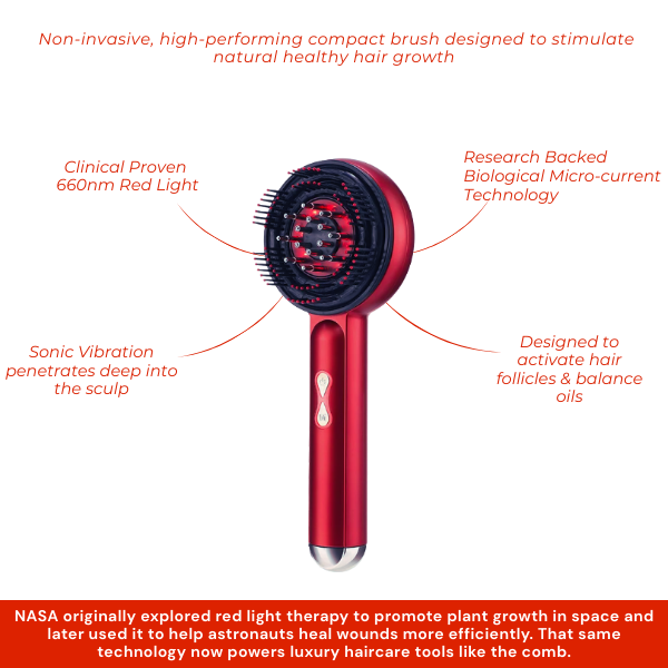 Scalp Therapy Comb with NASA-inspired red LED for scalp health and hair growth