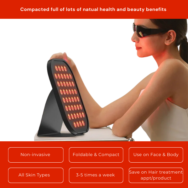 Skin Rejuvenation Device compact red light panel for natural health benefits on face and body