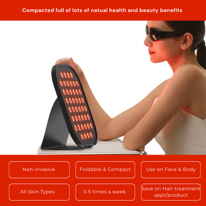 Skin Rejuvenation Device compact red light panel for natural health benefits on face and body