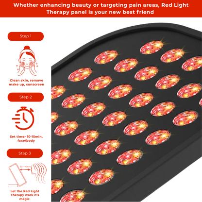 Skin Rejuvenation Device red light therapy panel steps for enhancing beauty and targeting pain areas