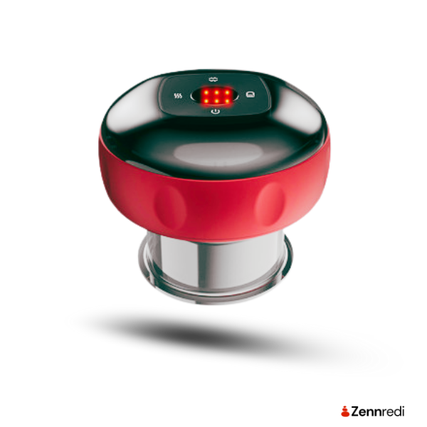 Cupping Massager for Pain Relief & Muscle Recovery - Flow Pulse with red LED for deep relief