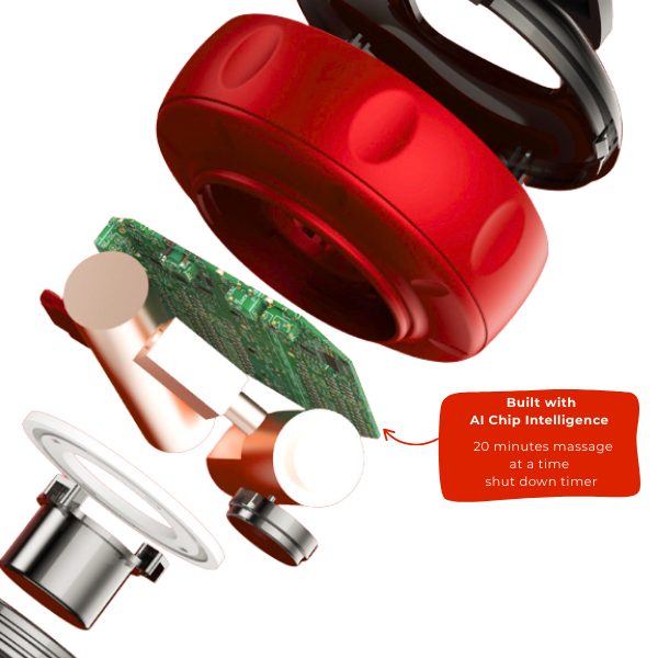 Cupping Massage Instrument in red with AI Chip and 20-minute shut down timer