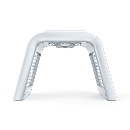 LED Facial Therapy Mask white arched design for hands-free skin rejuvenation and glow